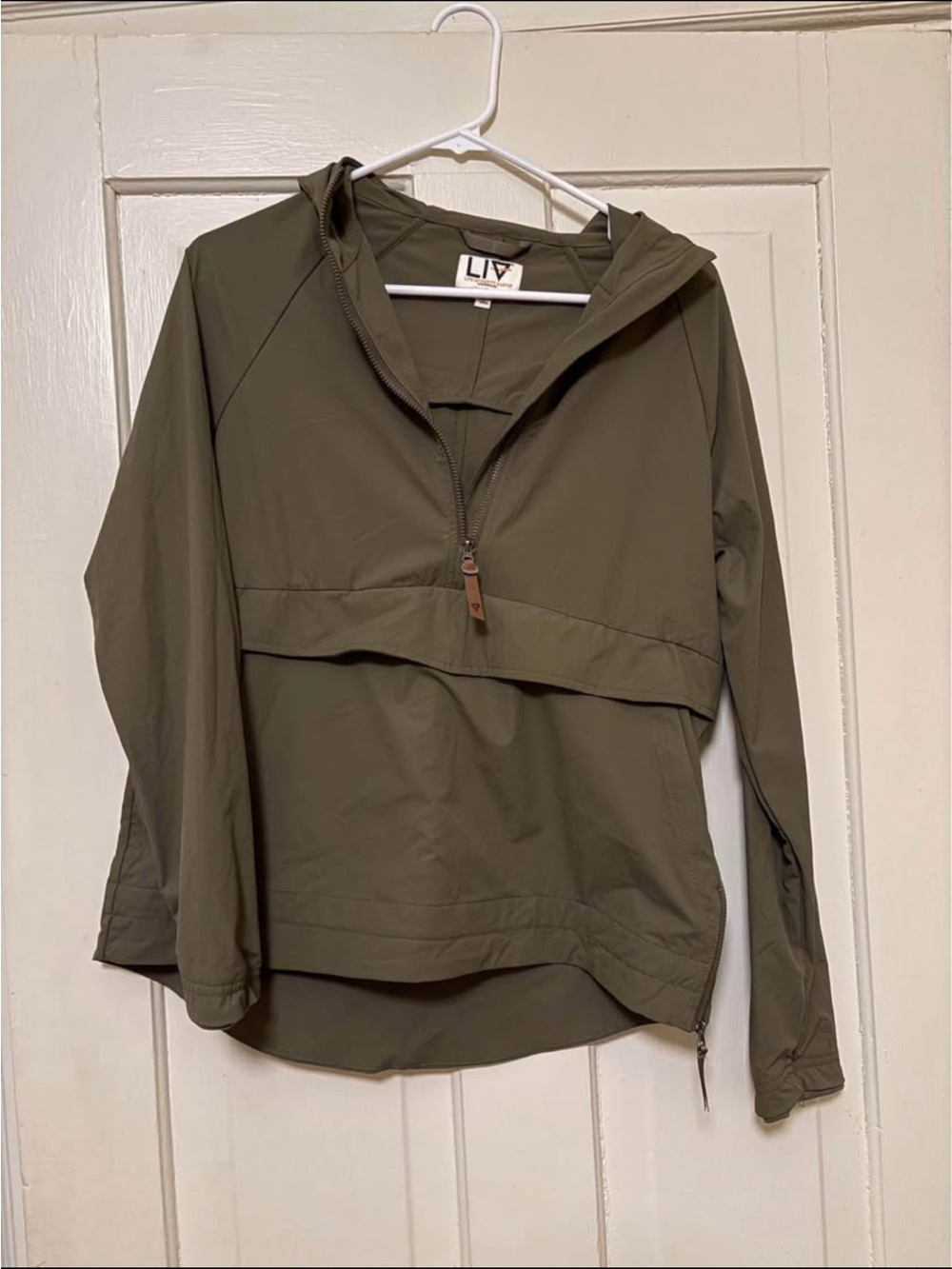 LIV Olive Green Lightweight Hooded Pullover